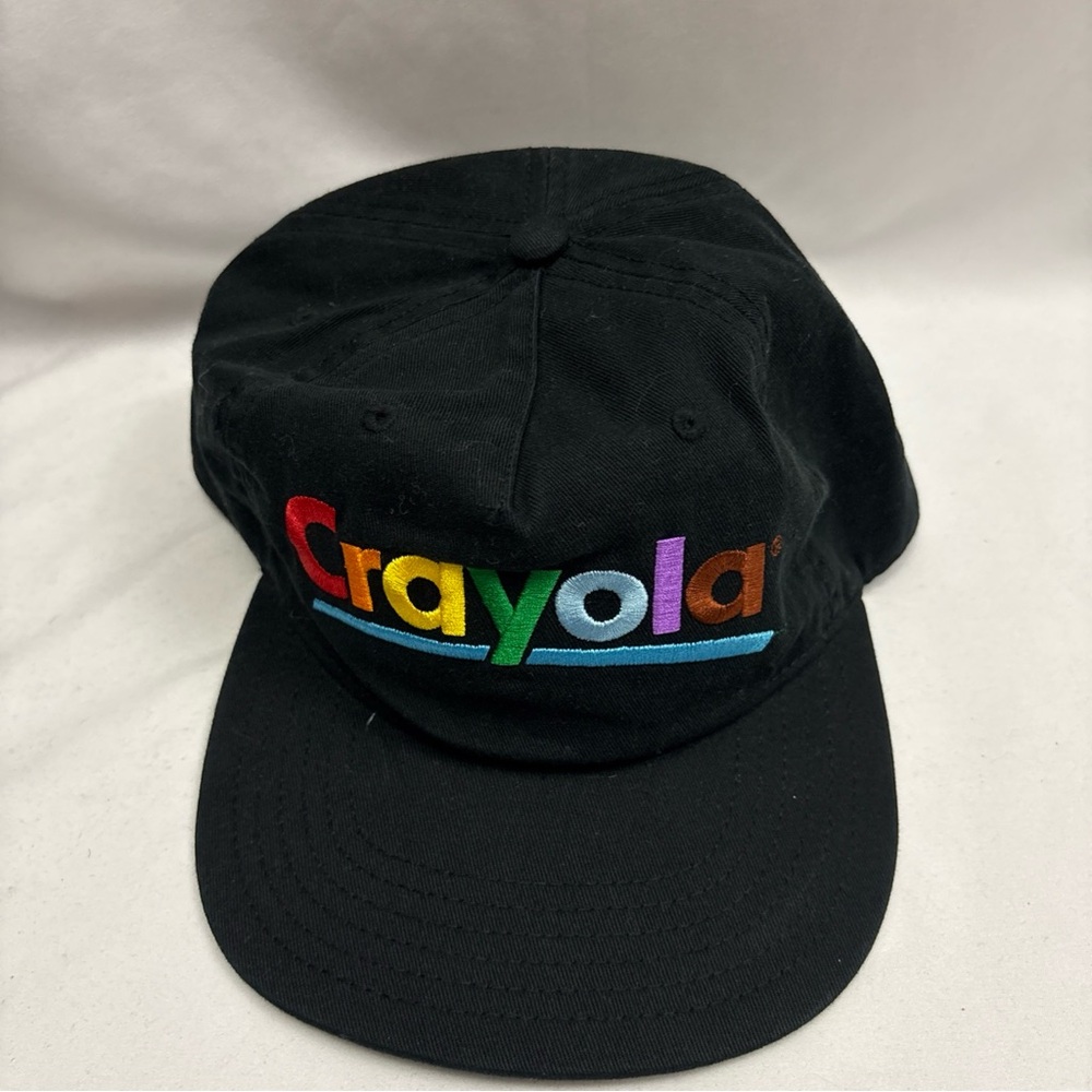Crayola Crayons Hallmark Snapback Hat Cap Cotton Unisex Black Rainbow Logo - Picture 2 of 7